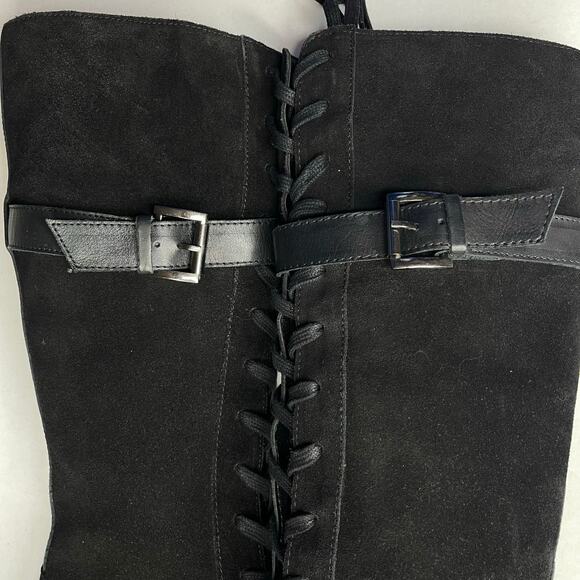 Vintage Foundry Co womens Naomi Tall Boots size 8 New  Black Suede Lace Up - Picture 12 of 13